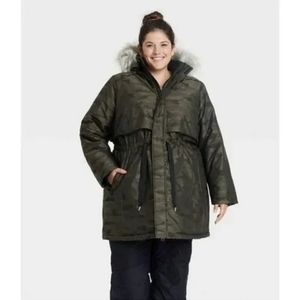 All In Motion Women's Size 1X Parka Jacket 3M Thinsulate Sherpa Lined Coat